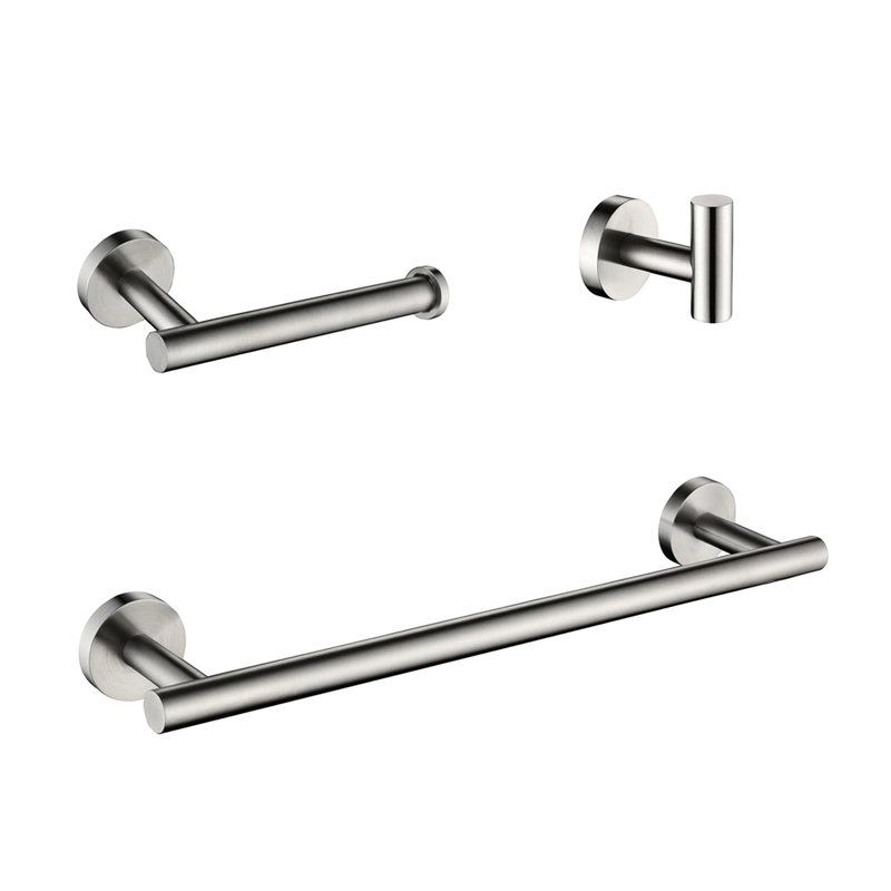 Quincaillerie de salle de bain 3 en nickel brossé, acier inoxydable, style moderne, égratignure, rouille, fabrication en acier facile à installer, attrait, technique d'installation