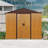 8X4 Ft Metal Storage Shed For Backyard - Coffee. , With Foundation. Comes Lock, Gloves & Accessories Ease 8 Ft X 4 Outdoor In Stable, Air Vents. Has Lockable Door, Window Foundation Security-125553346