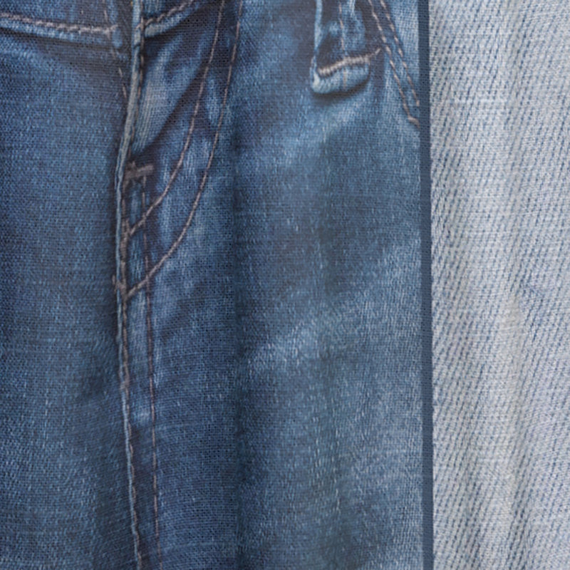 Blue Jeans Close-ups - Modern Velvet Curtain - Room darkening - 1 panel, 52"W x 63"L