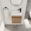 Meuble-lavabo flottant 18 po avec lavabo en résine et porte à fermeture en douceur, concepts modernes, grand rangement, lavabo mural imitation chêne 18 po-324257202
