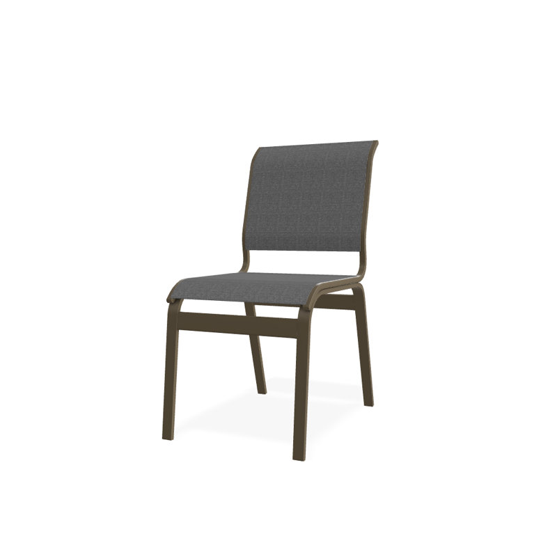 Chaise d'appoint de salle à manger Hiraku, Titane Sunbrella®, Bois de plage texturé