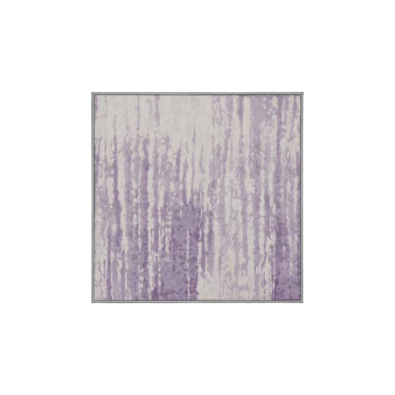 Machine Washable Pink Area Rug, Square 6'