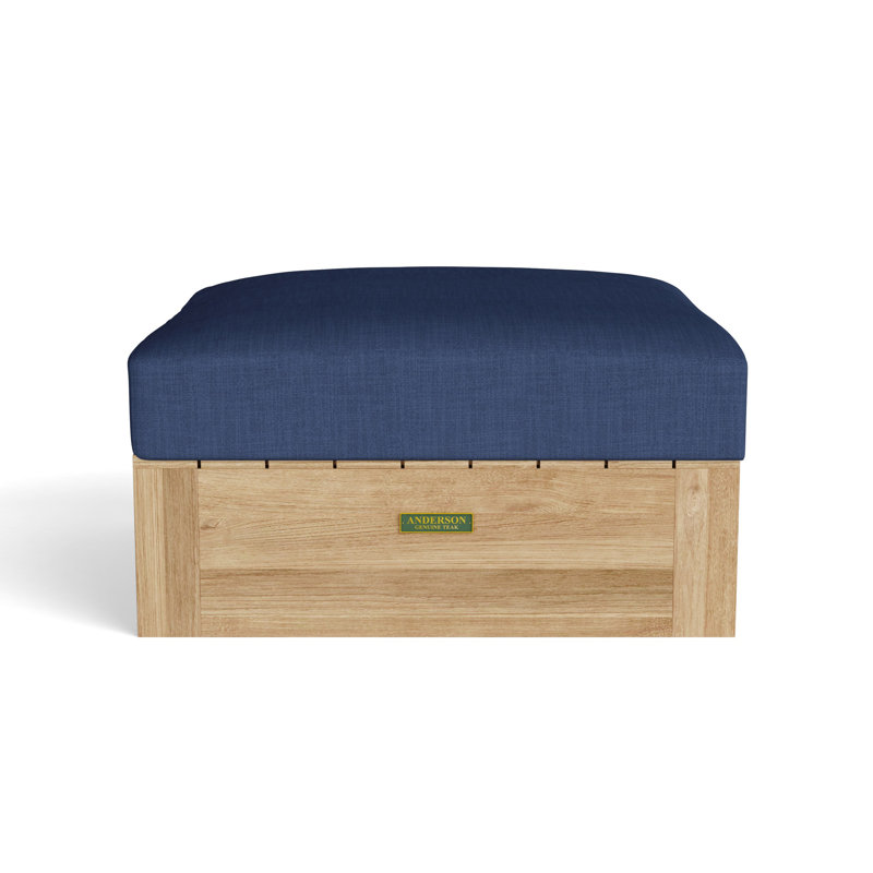 Copacabana Teak Wood Ottoman with Sunbrella Cushion