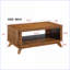 Table basse en noyer d'aspect bois pour le salon - 41,5 po avec tablette de rangement, facile à assembler