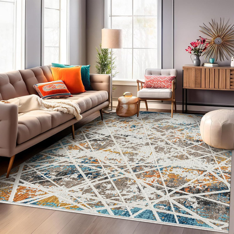 Ultra Soft Area Rugs Low Pile Rug Bedroom Carpet Non Slip Floor Mat Indoor Hallway Carpets HLOO6, Rectangle 200 x 290 cm
