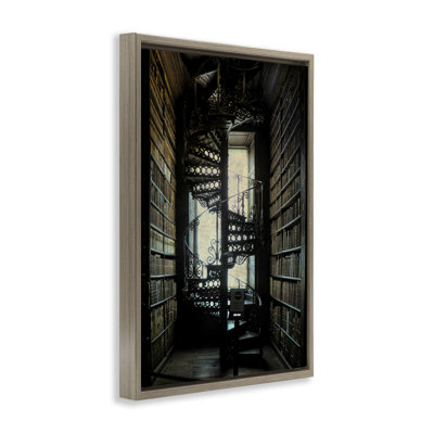  Toile flottante rétro avec bibliothèque et escaliers en spirale par Graffi * Tee