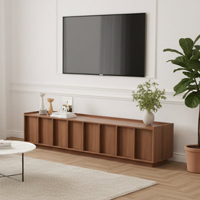 78.7" TV Console Modern TV Stand With Storage Walnut Finish