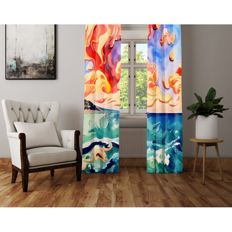 Danyele Semi Sheer Curtain Pair, 20" W x 82" L