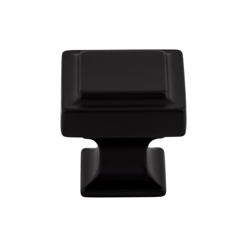 Ascendra Square Knob, Flat Black, 1" Length