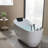59"x 29.5" Freestanding Whirlpool Acrylic Bathtub with Faucet
