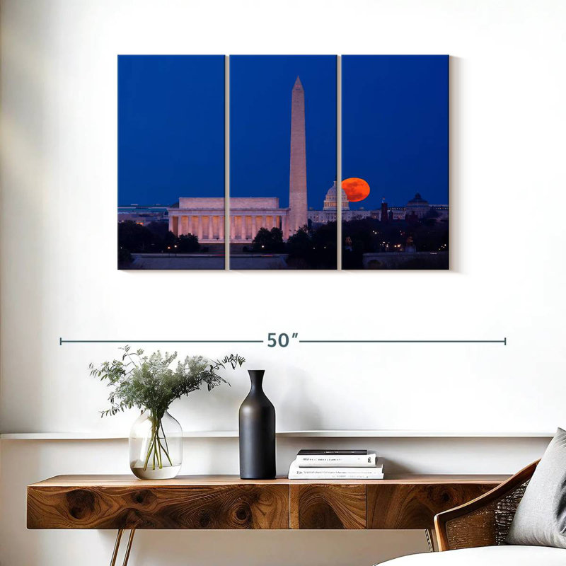 Sireci Harvest Moon Over Washington DC, 24" H x 38" W