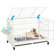 48 Inch Heavy Duty Dog Crate With Wheels, Folding Metal Extra Large Dog Crate XL XXL Dog Cage