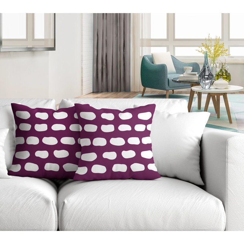 Oreiller carré intérieur / extérieur Aria Dash, L 15 po x H 15 po, Mauve