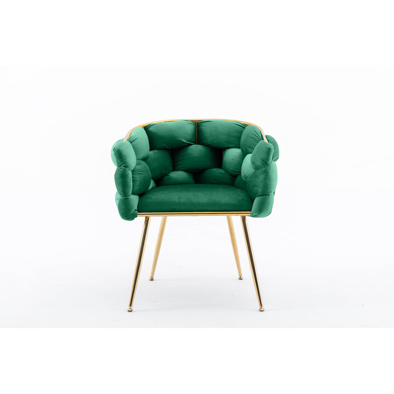 Hummera Upholstered Accent Chair, Emerald Velvet, 1