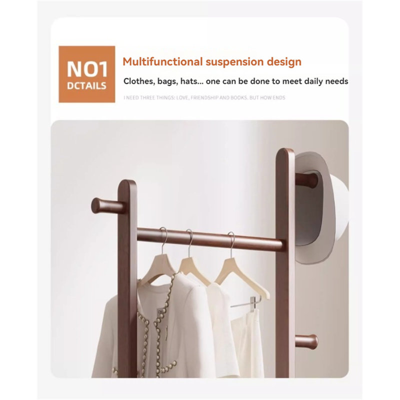 Portant à vêtements en bois massif Simpliwood, Brun
