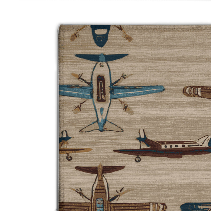 Transportation Gray Indoor and Outdoor Area Rug, Rectangle 2' x 3'