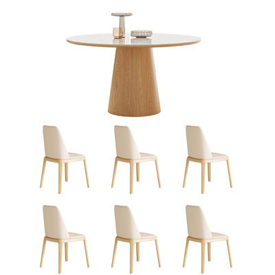 Small household round dining table and chairs