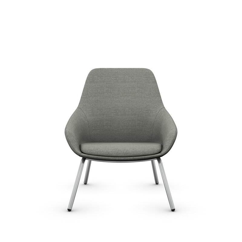 Lilly Upholstered Lounge Chair from 9to5 Seating, Silver, Gray Polyester Blend