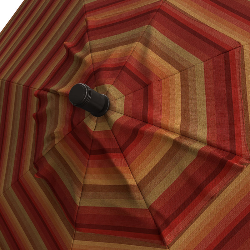 Parasol de marché en aluminium 9 pi avec manivelle et inclinaison automatique Sunbrella Aaysha, Sunbrella® Astoria Sunset