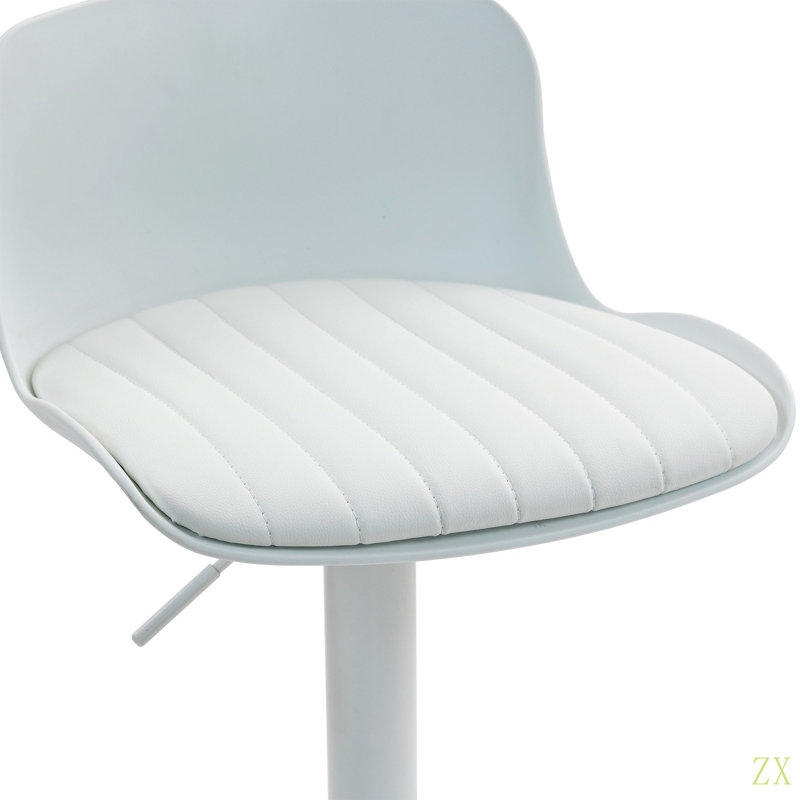 Ensemble de 2 tabourets de bar - tabourets de bar modernes en cuir de polyuréthane à hauteur de comptoir avec dossier, îlots de cuisine pivotants à hauteur réglable, sans accoudoirs, grande base