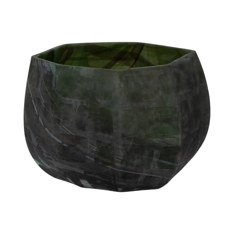 Savu Handmade Glass Table Vase, 10" H x 13" W x 13" D