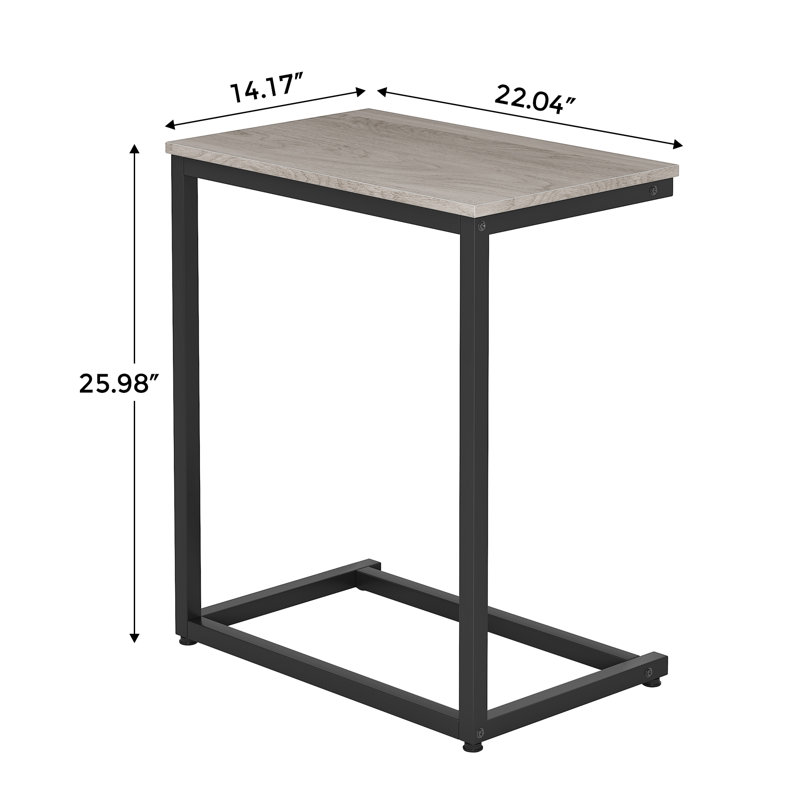 Table-plateau en forme de C, Gris