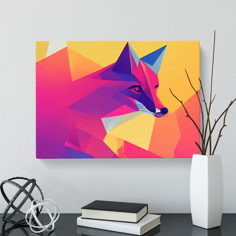 Radiant Abstract Fox - Wrapped Canvas