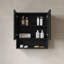 Armoire de salle de bain murale rayée de 26 po avec portes, tablette et compartiment de rangement ouvert au-dessus de la toilette-1204254620