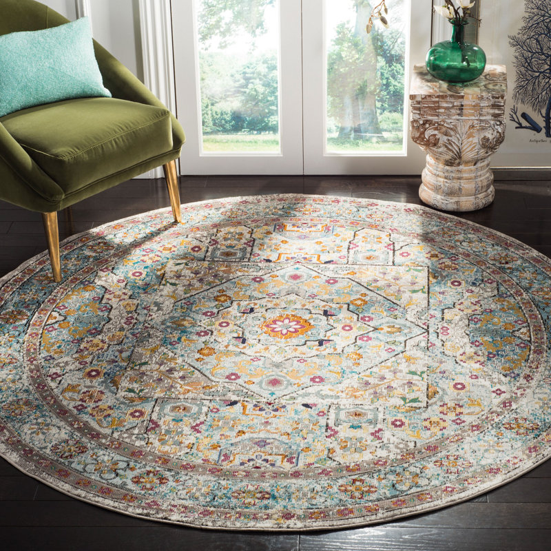 Bruckmann Performance Oriental Rug, Round 6'5"
