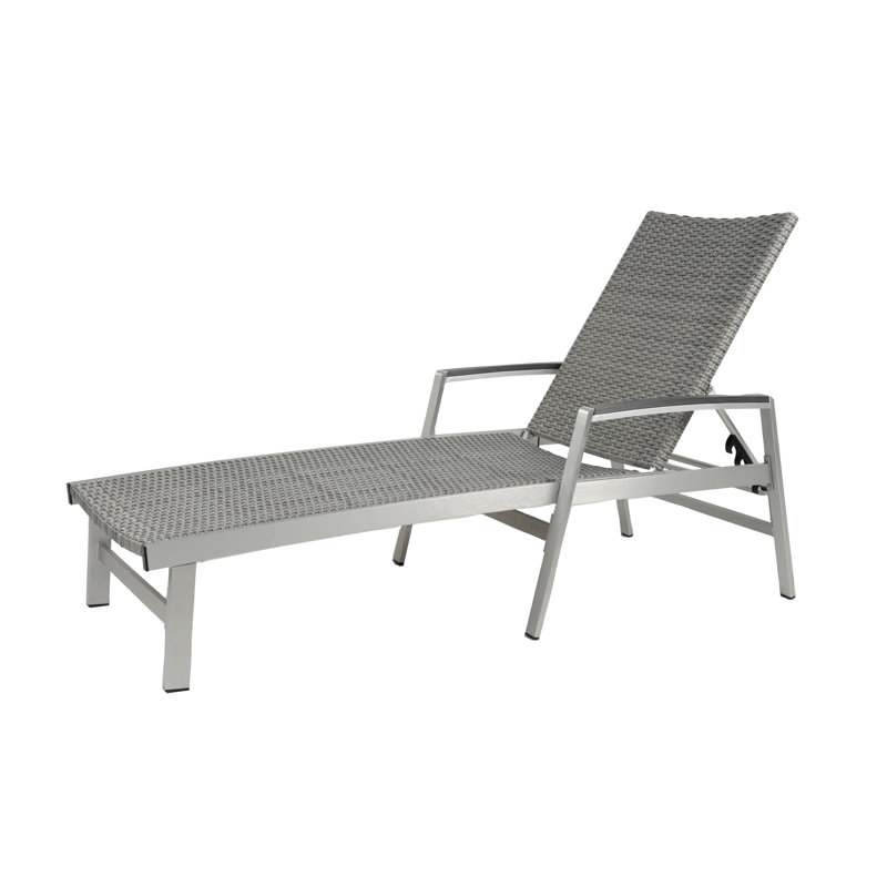 Chaise longue inclinable 77,25 po Marin, Gris foncé, 4