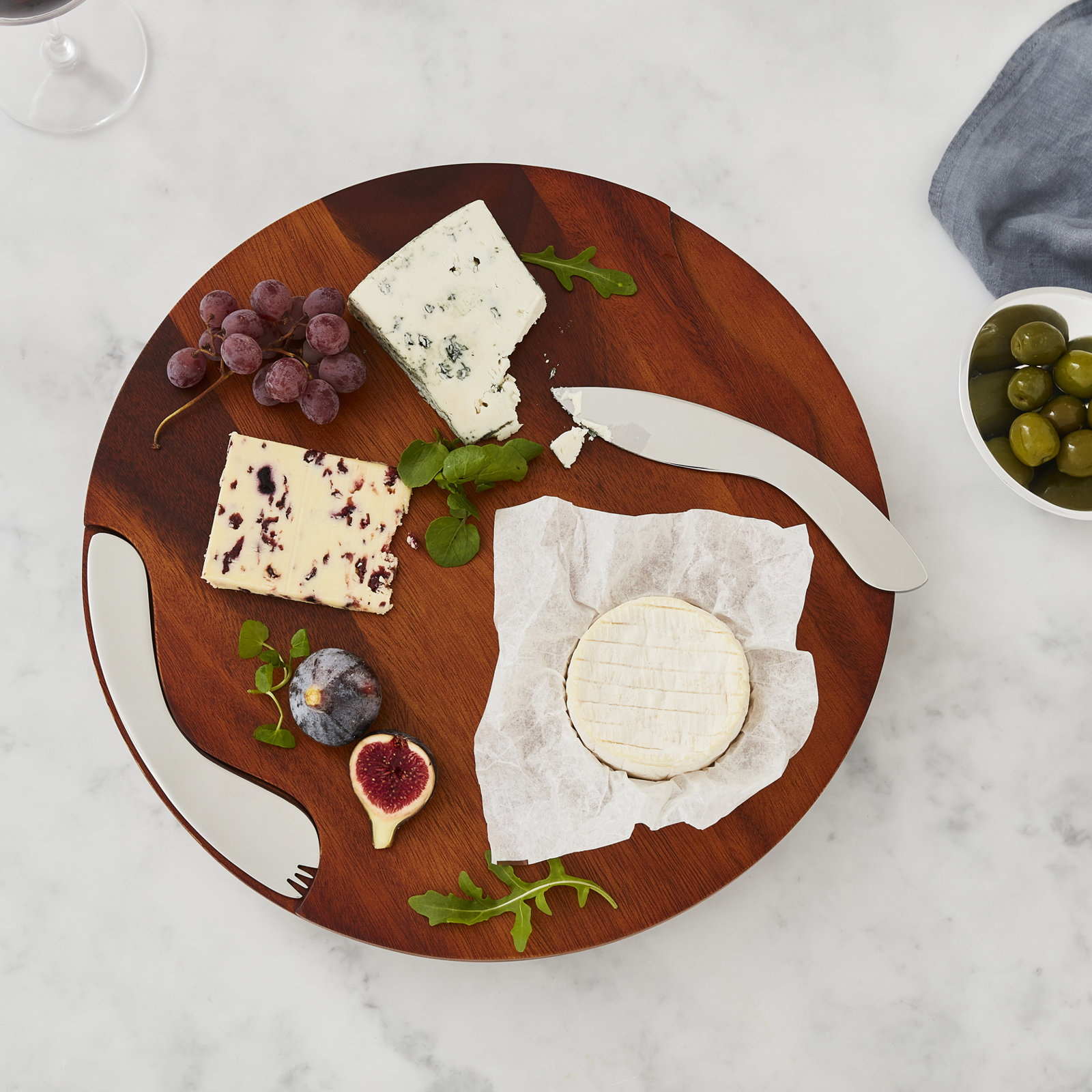 Alloy and Wood Cheese Board