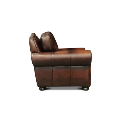 Fauteuil club en cuir véritable de 47 po de largeur Buckingham
