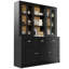 White Tall Cabinet with Drawers, Modern Minimalist Kitchen Cabinet for Living Room, Freestanding Storage-124901689