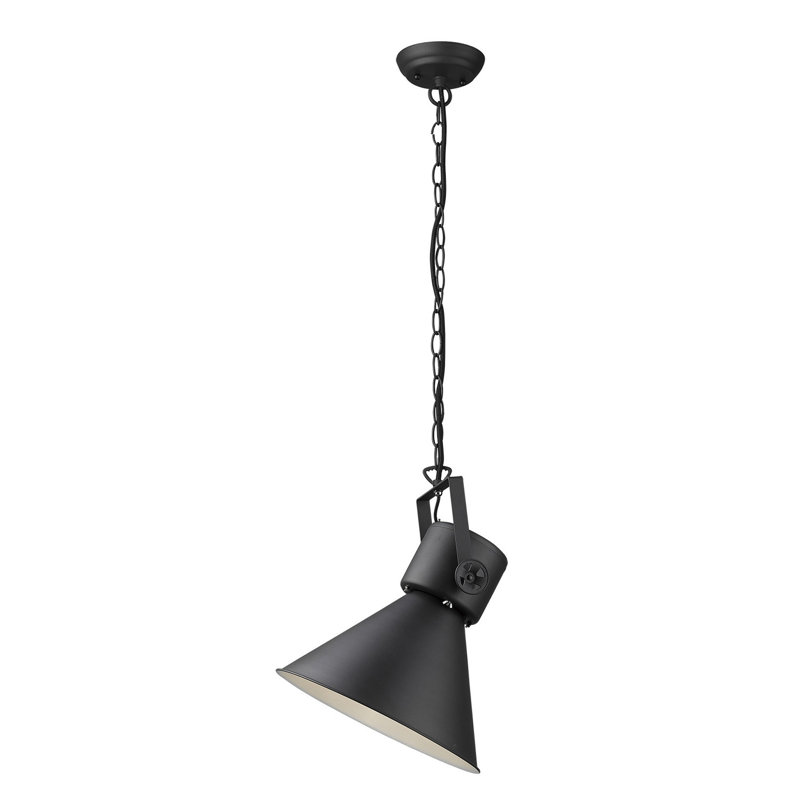 Tindell 1 - Light White Single Pendant, Matte Black