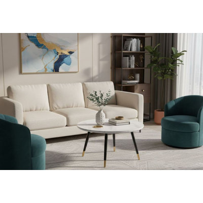 Table basse ronde blanche et noire Donald