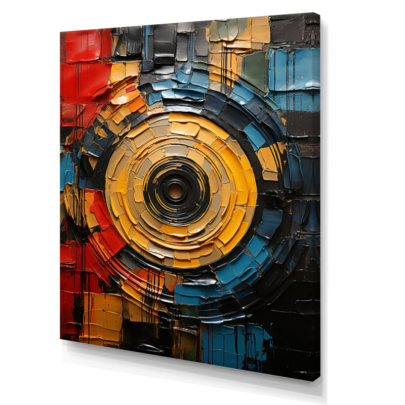 Musique sur toile, impression de mosaïque de disque vinyle, Toile tendue, H 44 po x l 34 po x P 1,5 po