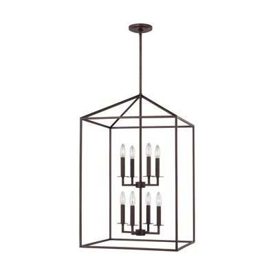 Ellis 8 - Light Dimmable Lantern Square / Rectangle Chandelier