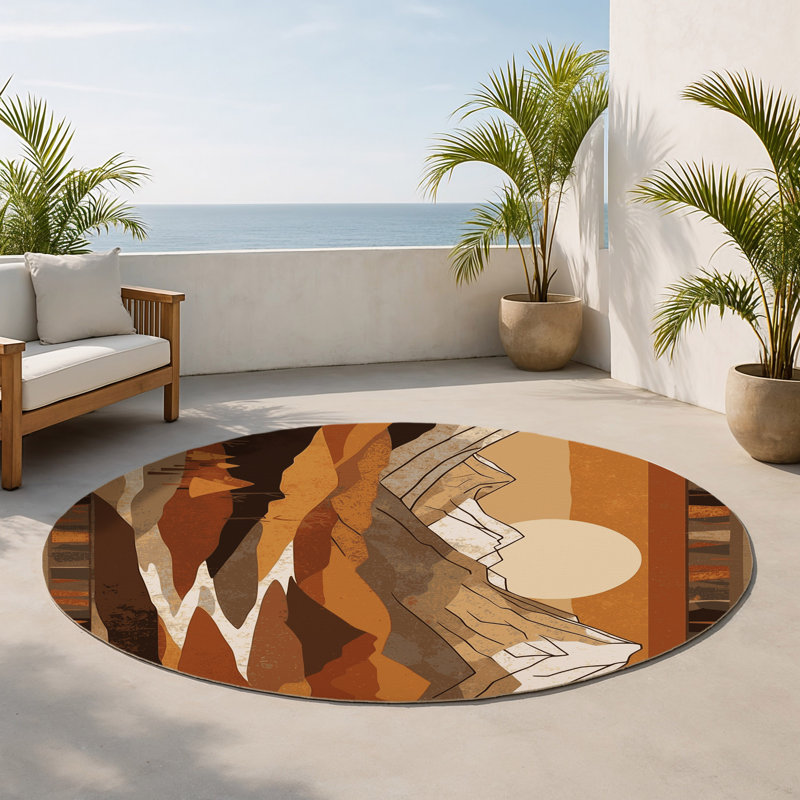 Tapis intérieur et extérieur Celestial Canyon, Rond 5 pi