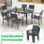 Ensemble de salle à manger rectangulaire en aluminium pour 6 personnes 59 po Hazen