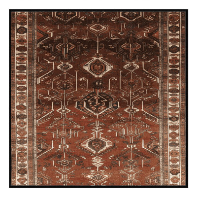 Machine Washable Persian Brown Area Rug