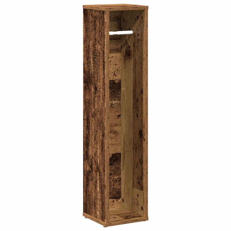 Bathroom Cabinet With Roll Holder 20.5X20x90 Cm, Old Wood