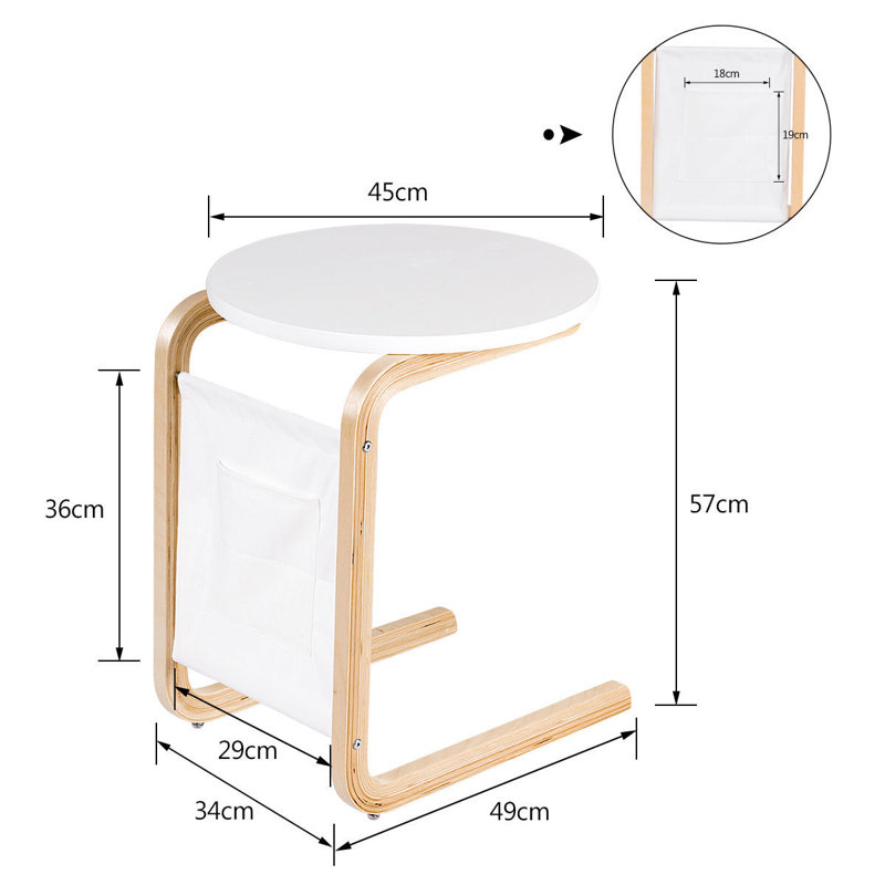 Glynis Solid Wood C Table End Table