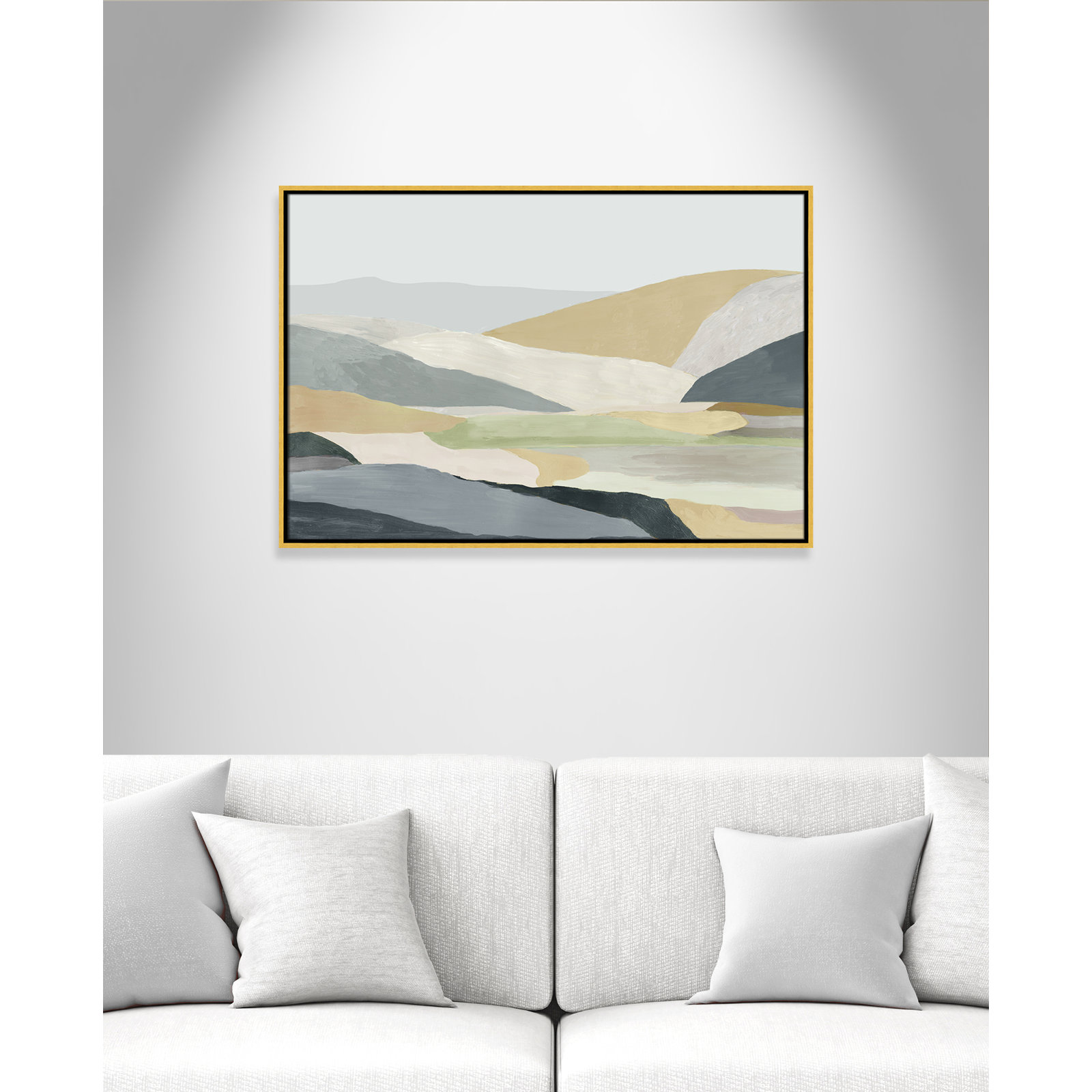 Blair "Warm Hills I" Painting, Gold Canvas , 25.5" H x 37.5" W x 2" D