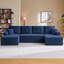 Canapé d'angle modulaire en forme de U de 133 po de large avec 2 méridiennes, canapé infonuagique en velours côtelé à assise profonde-1211443485