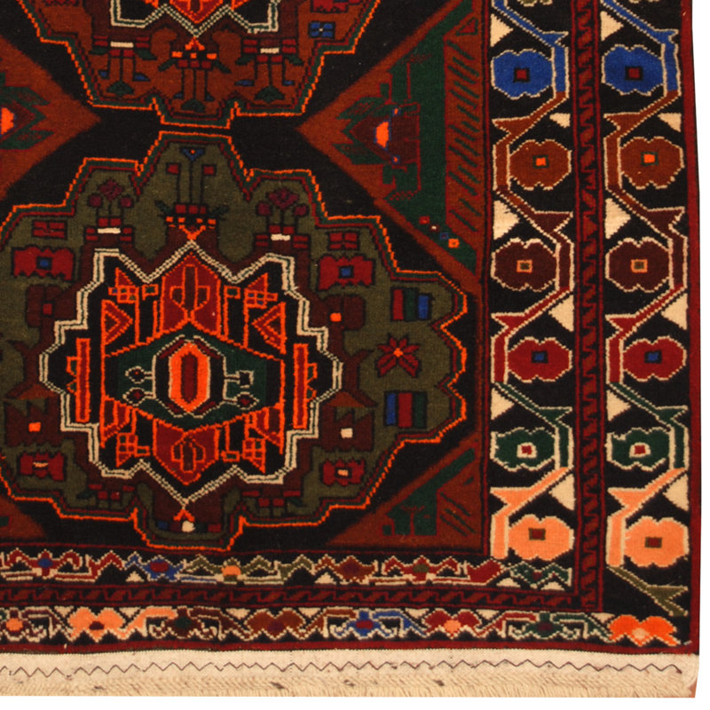 Tapis bleu marine / bourgogne Hartstein