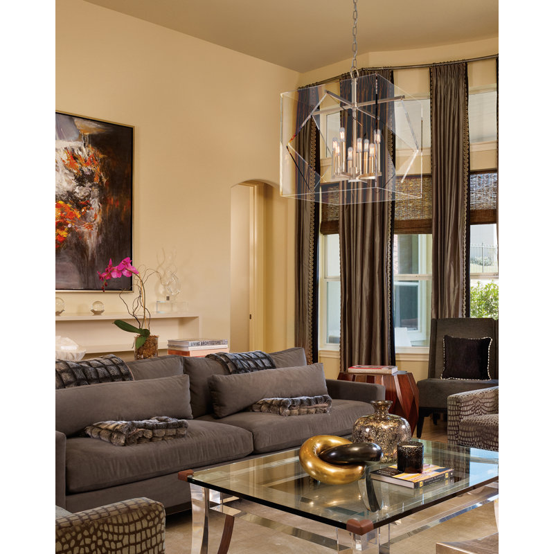Travis 8 - Light Pendant, 21.5" H x 16" W x 16" D, Polished Nickel