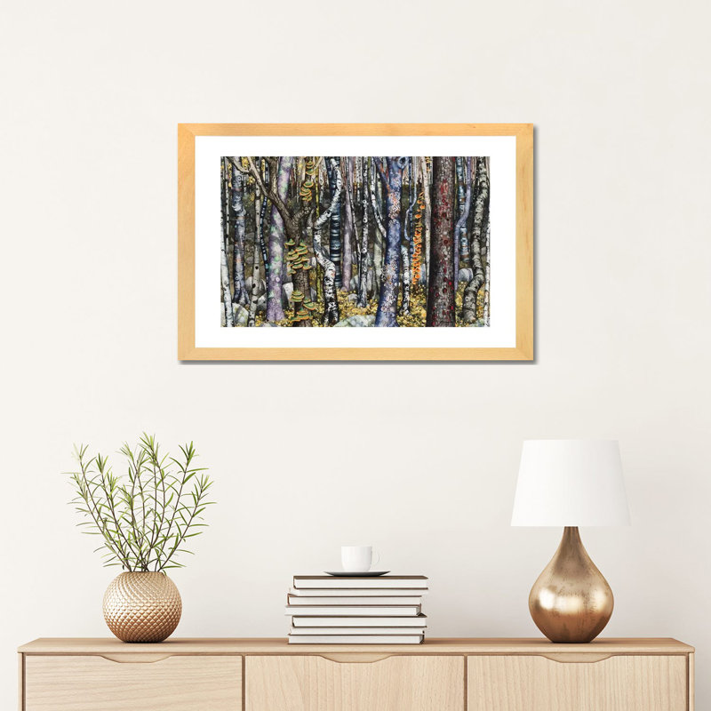 « Copse » par Maggie Vandewalle-reproduction d’art, Toile encadrée d'or, H 40 po x l 60 po x 1,5 po, Pas de tapis