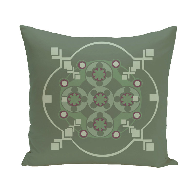 Housse de coussin d'extérieur carré Bandana-Rama, Herbe verte, H 16 po x l 16 po