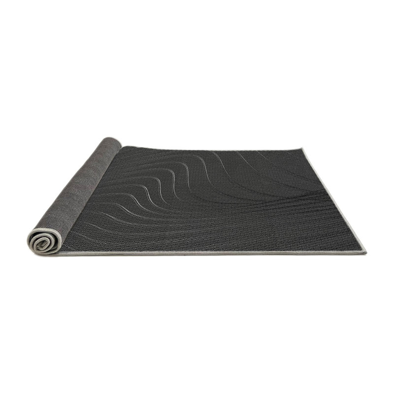 Tapis carré carré abstrait gris, Rond 3 pi