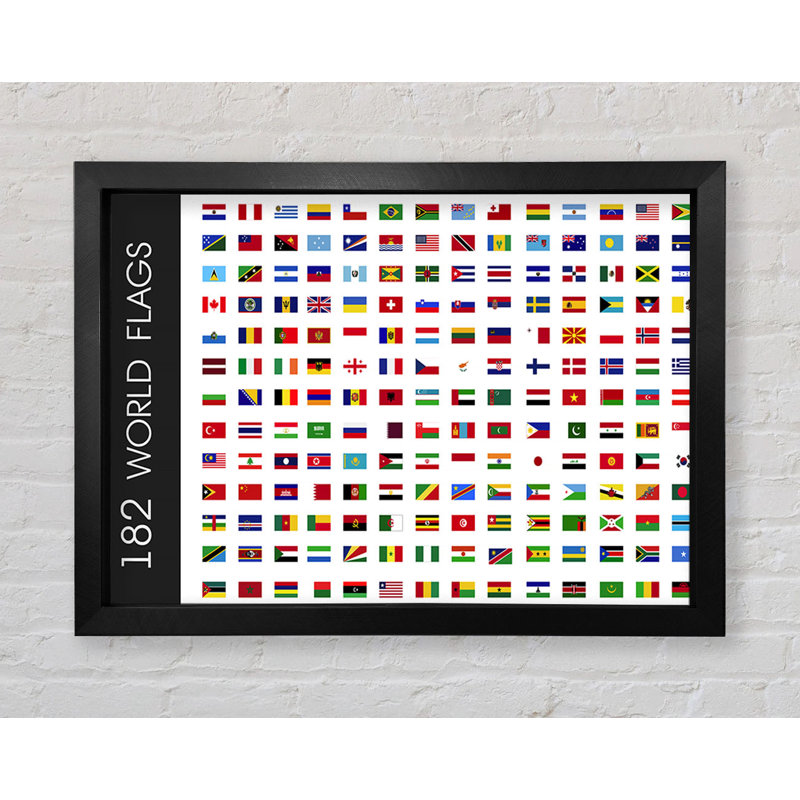 World Flags - Single Picture Frame Print, Black Framed Paper, 42cm H x 59.7cm W x 3.4cm D